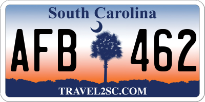 SC license plate AFB462