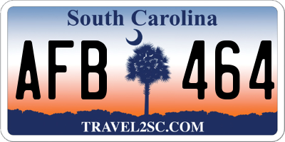 SC license plate AFB464