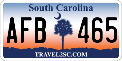 SC license plate AFB465