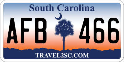 SC license plate AFB466