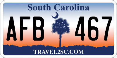 SC license plate AFB467