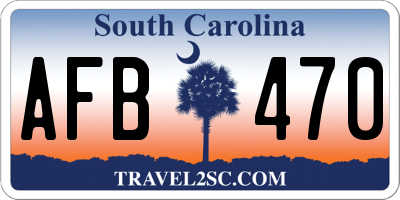 SC license plate AFB470