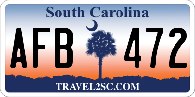 SC license plate AFB472