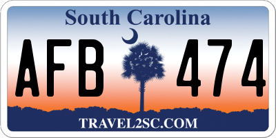 SC license plate AFB474