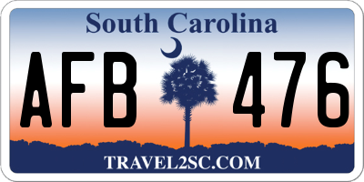 SC license plate AFB476