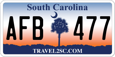 SC license plate AFB477
