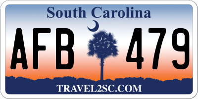 SC license plate AFB479