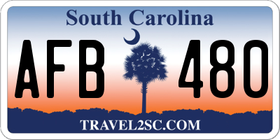 SC license plate AFB480