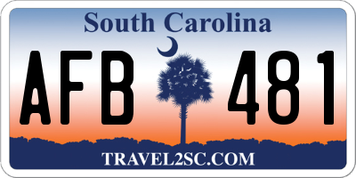 SC license plate AFB481