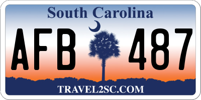 SC license plate AFB487