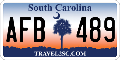 SC license plate AFB489
