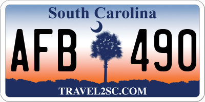 SC license plate AFB490