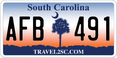 SC license plate AFB491