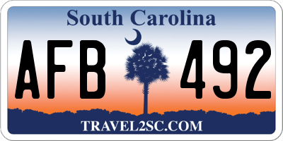 SC license plate AFB492