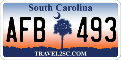 SC license plate AFB493