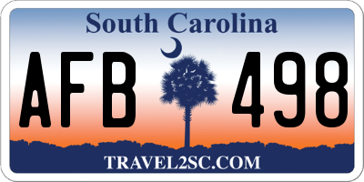 SC license plate AFB498