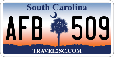 SC license plate AFB509