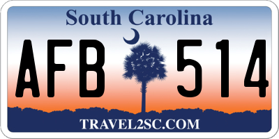SC license plate AFB514