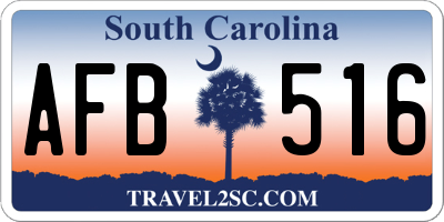 SC license plate AFB516