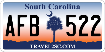 SC license plate AFB522