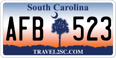 SC license plate AFB523