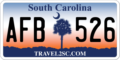 SC license plate AFB526