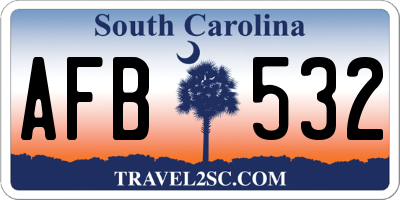 SC license plate AFB532