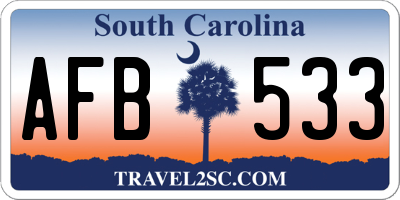 SC license plate AFB533