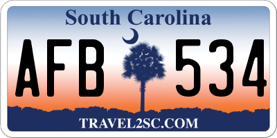 SC license plate AFB534