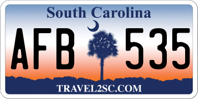 SC license plate AFB535