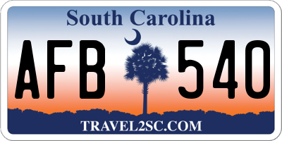 SC license plate AFB540