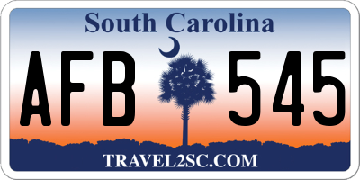 SC license plate AFB545