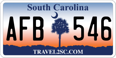 SC license plate AFB546