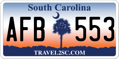 SC license plate AFB553