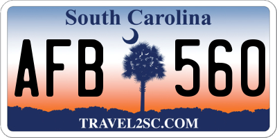 SC license plate AFB560