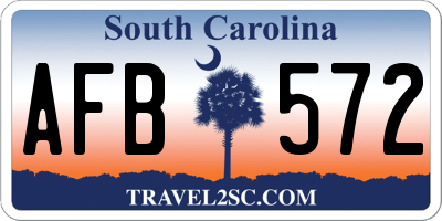 SC license plate AFB572