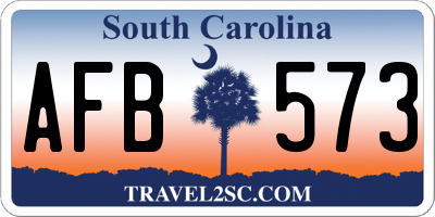 SC license plate AFB573