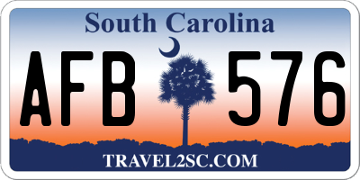 SC license plate AFB576