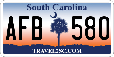 SC license plate AFB580
