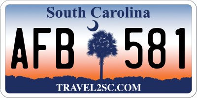 SC license plate AFB581