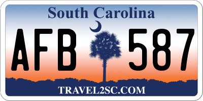SC license plate AFB587