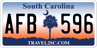 SC license plate AFB596