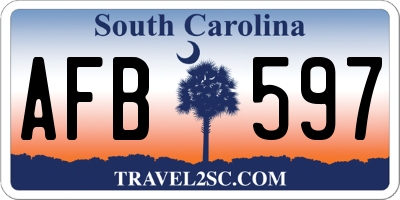SC license plate AFB597