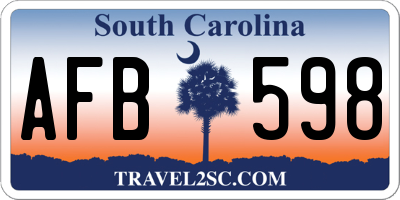 SC license plate AFB598
