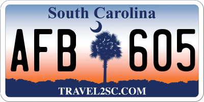 SC license plate AFB605