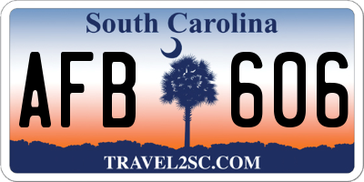 SC license plate AFB606