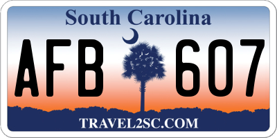 SC license plate AFB607