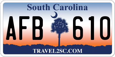 SC license plate AFB610