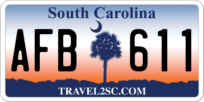 SC license plate AFB611