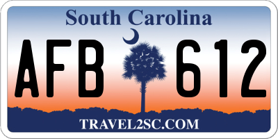 SC license plate AFB612